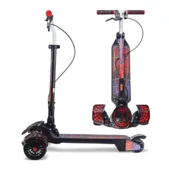 BRITOCHET - REF 119 Patineta Scooter Niños Manopatin Luz Musica Spiderman 3 a 12 Años