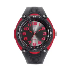 YESS - Reloj Negro Acabados Rojos Para Caballero YP10474A-03