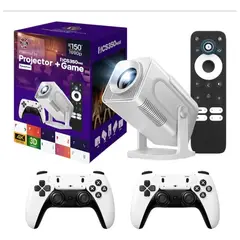 HOME - Proyector Smart WiFi Full HD 1080P + 2 Controles Inalámbricos Cine y Consola Retro Juegos Integrados