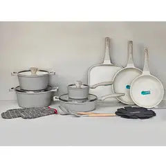 GENERICO - Juego De Ollas 18 Pz Donnor Antiadherente Aluminio Granito