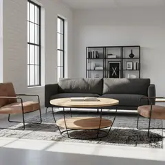 22 GRADOS DECORACION - Mesa de centro Susan Diámetro 70cm Formica y metal