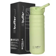 BUFFER FLASK - Termo Botella Termica 700ml Buffer Tapa Pitillo Acero Inox - Verde claro