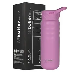 BUFFER FLASK - Termo Botella Termica 700ml Buffer Tapa Pitillo Acero Inox - Rosa