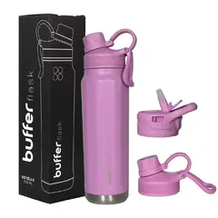 BUFFER FLASK - Termo Botella Agua Acero Inox Buffer+Tapas - Rosa