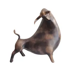 PLINI - Figura Toro Lidia Bronce Resina 24cm x 22cm Hecho a Mano