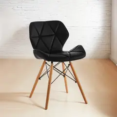 ZER - Silla Eames Gongga Comedor Acolchada Con Patas De Madera Negra