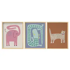 GENERICO - Cuadros Infantiles Animales set x 3 de 26 x 33 cm