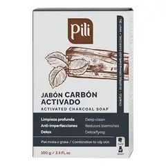 PILI - Jabon De Carbón Activado Y Aceite De Menta 100g