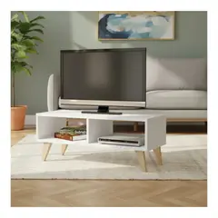 GENERICO - Mesa Tv Centro De Entretenimiento Mueble Televisión 110cm Blanco