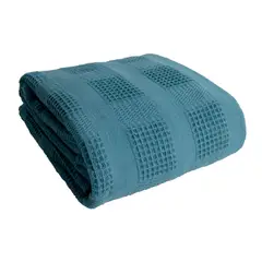 FATELARES - Colcha Sobrecama Sofía Sencilla 150x220 cm Azul Humo