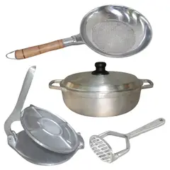 GENERICO - Combo Pisador Caldero Sarten Aluminio