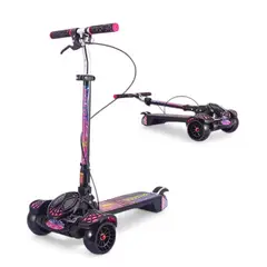 BRITOCHET - REF 119 Patineta Scooter Niños Manopatin Luz Musica Spiderman 3 a 12 Años