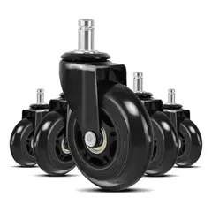 GENERICO - Ruedas Silla Escritorio Tipo Roller Gamer Set X5 Universales