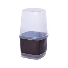 NOVEDADES PLASTICAS - Portacubiertos Rattan con Tapa Colores Surtidos