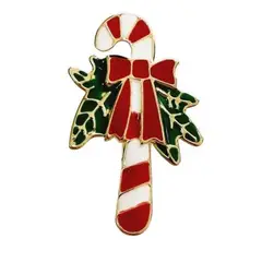 GENERICO - Decoración Navideña Prendedor pin Navidad Bastón