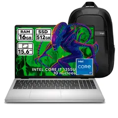 DELL - PORTÁTIL INTEL CORE I7 1355U 16 GB RAM 512GB SSD 15,6″ FHD COLOR PLATINUM SILVER + BOLSO