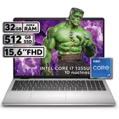 DELL - PORTÁTIL INTEL CORE I7 1355U 32 GB RAM 512GB SSD 15,6″ FHD COLOR PLATINUM SILVER