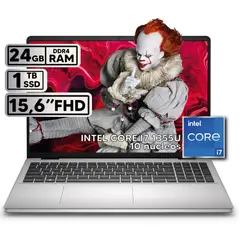 DELL - PORTÁTIL INTEL CORE I7 1355U 24 GB RAM 1 TB SSD 15,6″ FHD COLOR PLATINUM SILVER