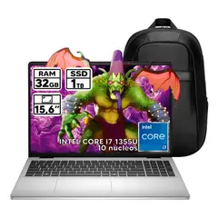 DELL - PORTÁTIL INTEL CORE I7 1355U 32 GB RAM 1 TB SSD 15,6″ FHD COLOR PLATINUM SILVER + BOLSO