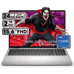DELL - PORTÁTIL INTEL CORE I7 1355U 24 GB RAM 2 TB SSD 15,6″ FHD COLOR PLATINUM SILVER