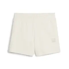 PUMA - Pantaloneta Deportiva Original Ess Mid-Rise Beige Mujer