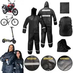 GENERICO - Impermeable completo lluvia moto bici scooter indumentaria