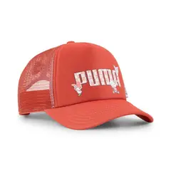 PUMA - Gorra Deportiva Original X Hk&Fr Trucker Jr Rojo Niños