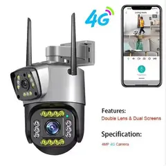 GENERICO - Cámara de Seguridad V380 Pro 4GWifi para Exteriores Doble Lente y PTZ