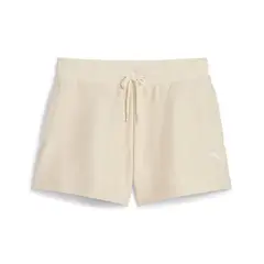 PUMA - Pantaloneta Deportiva Original Premium Ess4 Beige Mujer