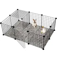 ONE PIXEL - Corral Para Mascotas Pequeñas Multifuncional Paneles De Metal Seguro