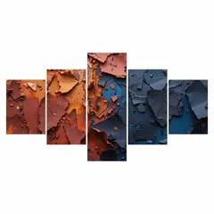GENERICO - Lienzo Abstracto Moderno 5 Piezas Erosión de Colores 134x72cm