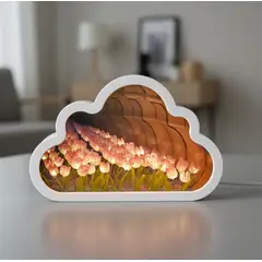 HOGAR DE MIS SUENOS - REGALO PARA NIÑAS LAMPARA DE MESA TULIPANES INFINITOS