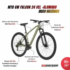 GW - NUEVA BICICLETA MTB FALCON 24VEL RIN29