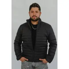 ABC JACKETS - Chaqueta negra para caballero tipo invierno termica e impermeable