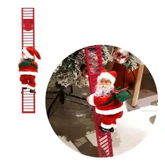 GENERICO - Santa Claus Escalera Luz Movimiento Papa Noel Navidad Color Rojo