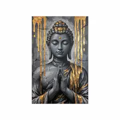 GENERICO - Lienzo Cuadro Espiritual Buda Dorado Moderno 93x60cm