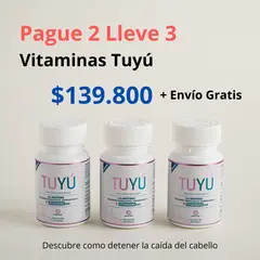 HAIR2YOU - Pague 2 lleve 3 Vitaminas Tuyú contra la caída del cabello