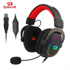 REDRAGON - Auriculares H510 RGB ZEUS-X Negro de Sonido Detallado y Ajuste Cómodo