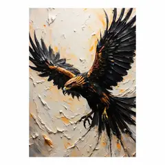 GENERICO - Lienzo Cuadro Vintage Ave de Fuego 60x43cm