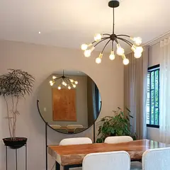 GENERICO - Lámpara Colgante Estilo Átomo 10 Luces Curvo