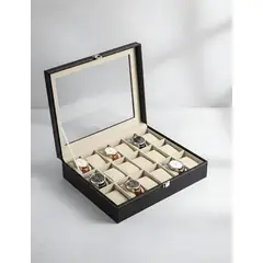 GENERICO - Caja Estuche reloj para organizar 18 relojes en cuero sintético