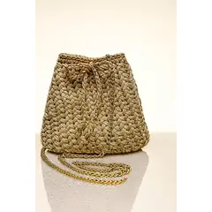 GENERICO - Bolso Golden Luxe Bolso artesanal dorado tejido a mano con cadena elegante