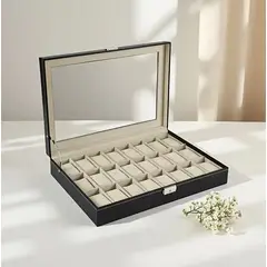 GENERICO - Caja Estuche reloj para organizar 24 relojes en cuero sintético