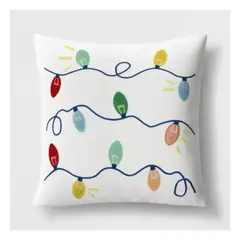 GENERICO - Cojín Navideño Bordado Decoracion Navidad Blanco