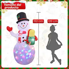 GENERICO - Muñeco De Nieve Inflable Grande Navidad Luces Led Decoración