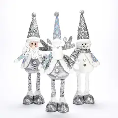 GENERICO - Set de Muñecos de navidad X3 45 cm C/u Plateados