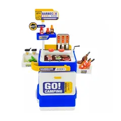 GENERICO - Juego de Parrilla de BBQ Humo Sonido Luz 51 Pzs Azul