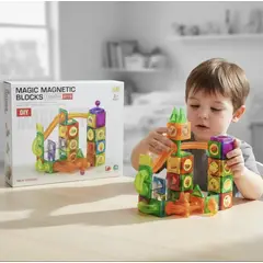 GENERICO - Bloques fichas magneticas juguete 92 piezas niños