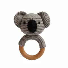 GENERICO - Sonajero Sensorial de Madera y Algodón Orgánico - Koala abrazador