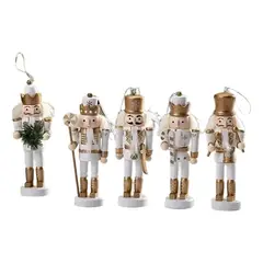 GENERICO - Cascanueces De Navidad Soldados En Madera Blanco